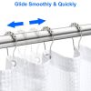 12 Sets of Shower Curtain Hooks Rustproof Stainless Steel Hooks for Shower Rods Smoothly Glide Hooks for Bathroom Bathtubs Closets Window Curtain