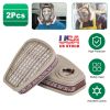 2Pcs 6001 Filter Cartridges Replacement 6001 Organic Vapor Cartridge for Gas Respirator Fit for 6200/7501/7502/6502/6800
