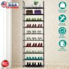 10 Tiers Shoe Rack Space-Saving 25-30Pairs Tall Shoe Shelf 23.03x10.82x72.83Inches Non-Woven Fabric Vertical Shoe Organizer For Hallway Entryway Close
