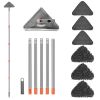 21.85″To 82.68″Length Adjustable Triangle Cleaning Mop Wall Cleaner Mop with Long Handle Window Baseboard Floor Ceiling Mop with 6 Replacement Pads