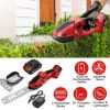 24V Cordless Handheld Grass Shear Hedge Trimmer with 90° Cutting Angle 2Pcs Replaceable Blades Electric Shrub Trimmer Hedge Cutter with Detachable Bat
