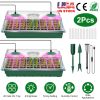 2Pcs 40 Cells Seed Starter Tray Plant Grow Light with 4 Adjustable Brightness Automatic Timing Setting Humidity Dome Plant Germination Garden