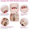 Mini Jewelry Storage Box Portable Ring Earring Necklace Storage Travel Case PU Leather Jewelry Organizer Gift
