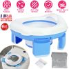 Portable Toddler Potty Toilet Foldable Potty Training Seat Cover with Splash Guard Include Storage Bag 20Psc Potty Bags Baby Toilet Trainer for Indoor