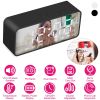 Mirror Digital Alarm Clock LED V5.0 Wireless Speaker Clock with FM Radio Temperature Display MMC Card Slot