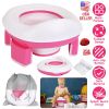 Portable Toddler Potty Toilet Foldable Potty Training Seat Cover with Splash Guard Include Storage Bag 20Psc Potty Bags Baby Toilet Trainer for Indoor