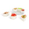 2Pcs Divided Serving Tray with Lid and Handle 360° Rotatable Snack Box Container with 6 Dividers Clear Portable Snack Platters for Fruit Candy Nut Sna