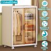Small Wardrobe Closet Kids Wardrobe Clear Wardrobe Closet for Hanging Clothes Stackable Storage Cabinet with Magnetic Design for Living Room Bedroom D