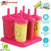 6Pcs Popsicle Molds Reusable Ice Cream DIY Ice Pop Maker Ice Bar Maker Plastic Popsicle Mold For Homemade Iced Snacks